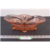 Image 1 : Pink Glass Serving Bowl - 12" long