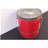Image 3 : Burns Pure Lard Tin Bucket w/Handle & Lid