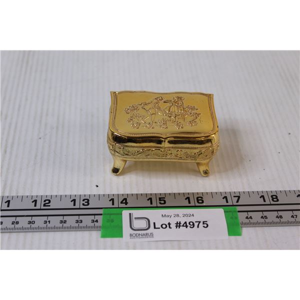 Metal "Gold" Jewelry Box - 3" Long