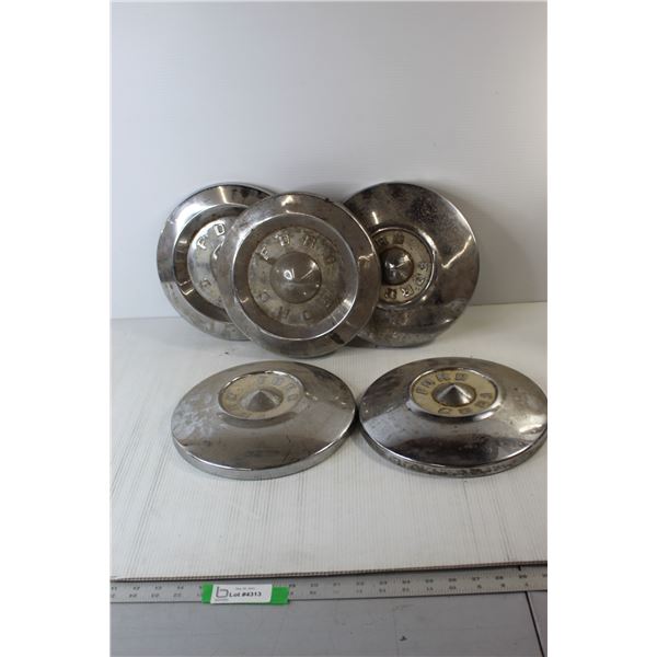 (5) Vintage Ford Hubcaps