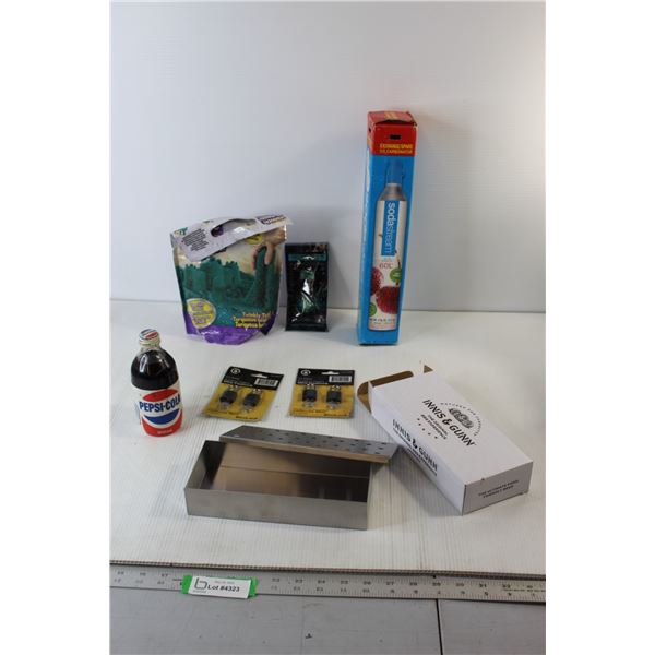 Innis and Gunn BBQ Smoker Box, (2) Packs Lock and Keys, SodaStream Carbonator, Misc.