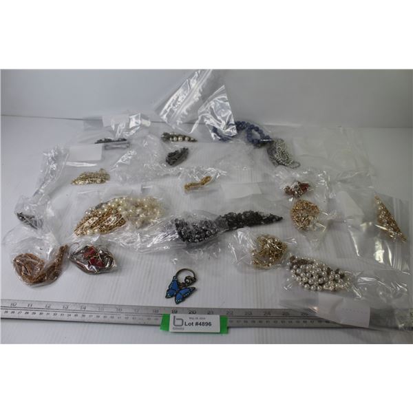 Assortment of Costume Jewelry Necklaces & Chains - Butterfly Key Chain