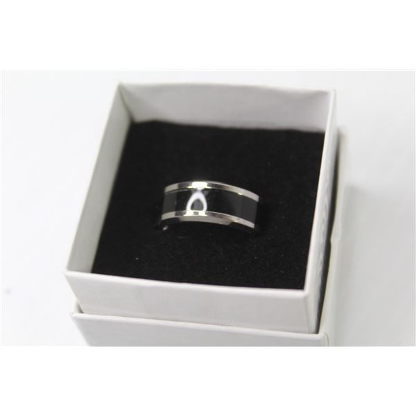 Stainless Steel Enamel Ring - Size 7