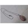 Image 2 : Sterling Silver Wire Wrapped Rose Quartz Pendant w/18" Chain