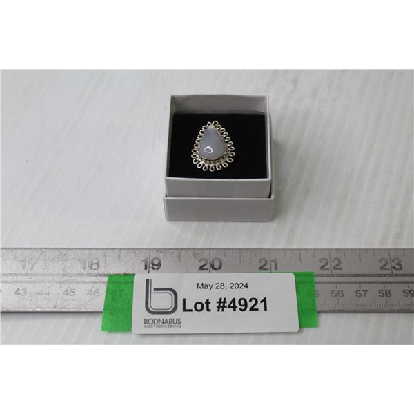 Sterling Silver Dendritic Opal Ring - Size 7.5