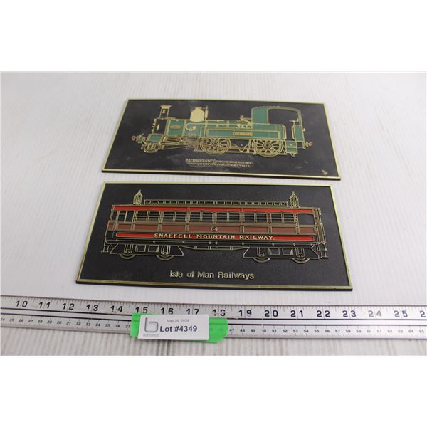 (2) Railway Signs - Largest Measures 12" x 6"