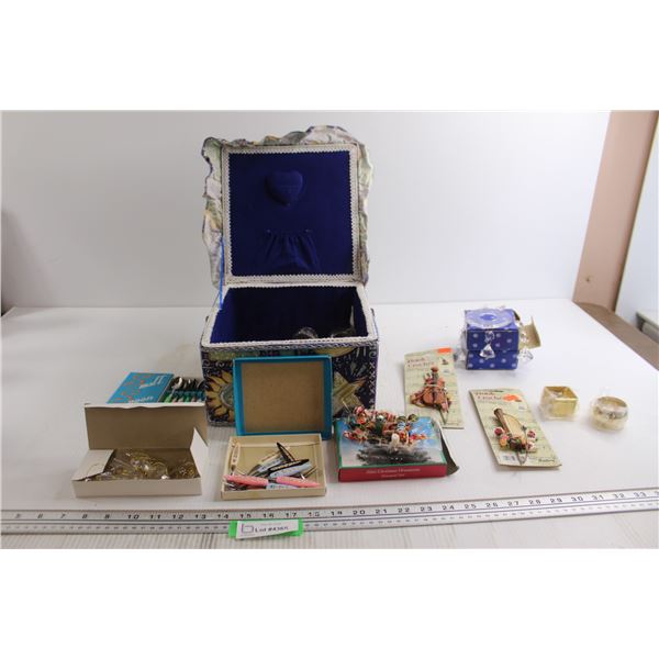 (2) Instrument Hooks, Small Spoons, Assorted Trinkets