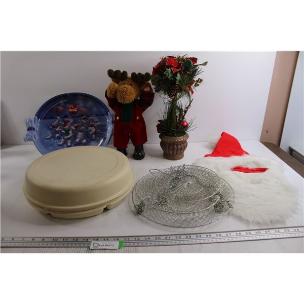 Tupperware Divided Dish, Coca-Cola Tray, Misc.