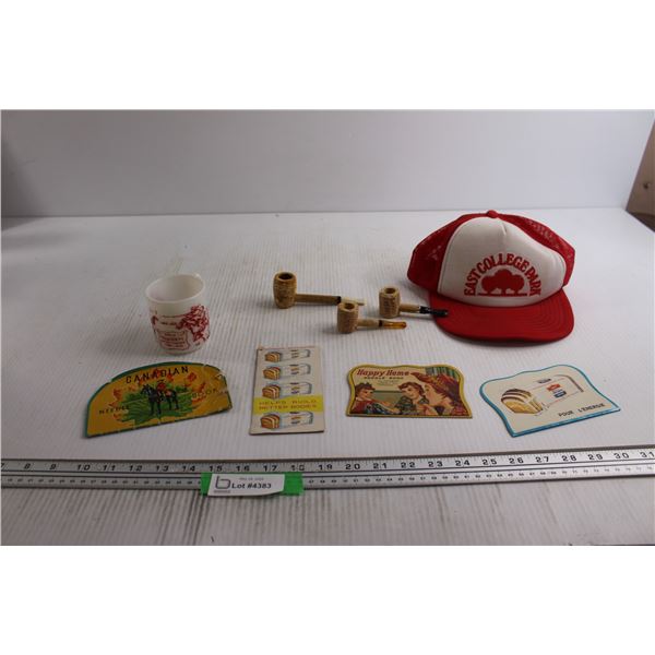 East College Park Hat, (3) Pipes, Misc.