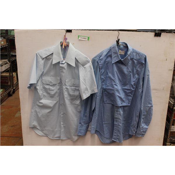 *(2) Button Up Shirts - RCAF, Chef Blues, Sizes Unknown