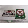 Image 1 : Mobiloil and Texaco Oil Signs - 12" x 8"
