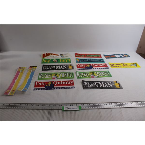 (12) Simpsons Bumper Stickers, (2) Bookmarks