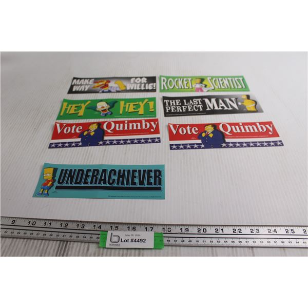 (7) Simpsons Bumper Stickers