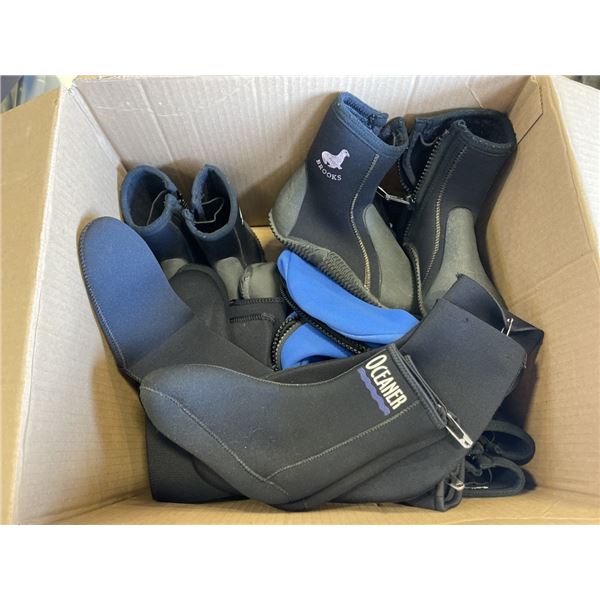 BOX OF SCUBA DIVING OUTFITS