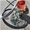 Image 2 : SEED SPREADER WITH HOSE, GARDEN FENCING AND WATER PIPE