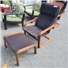 Image 1 : BENTWOOD CHAIR WITH CUSHION AND OTTOMAN