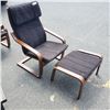 Image 2 : BENTWOOD CHAIR WITH CUSHION AND OTTOMAN