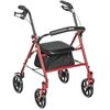 Image 1 : AS NEW DRIVE DURABLE 4 WHEEL ROLLATOR, RED