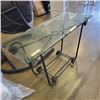 Image 2 : WROUGHT IRON HALL TABLE WITH GLASS TOP