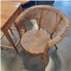 Image 2 : RATTAN CHAIR AND WOOD SIDE TABLE