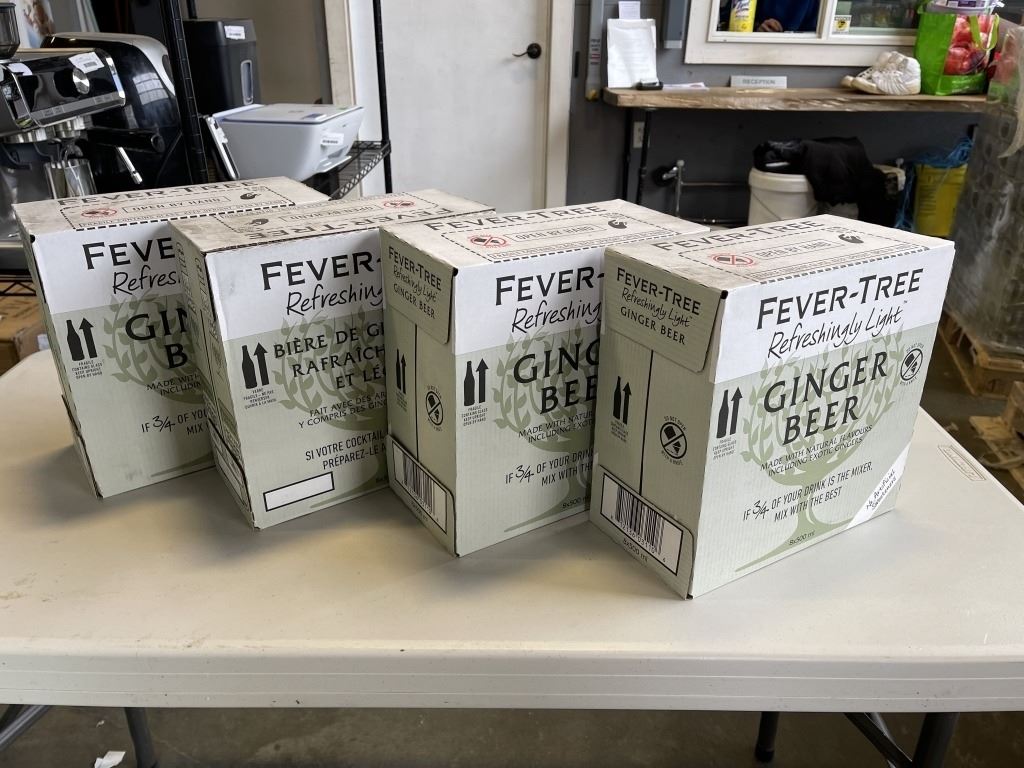 4 CASES FEVER-TREE PREMIUM GINGER BEER - 8 500ML BOTTLES PER CASE, 32 ...