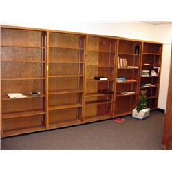 Wood Bookcase with Adjustable Shelving