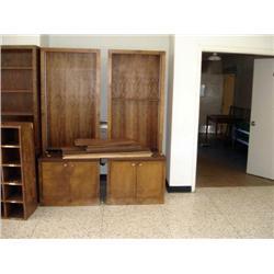 Wood Credenza with Bookshelves