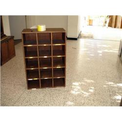 Wood Case with Open Bins