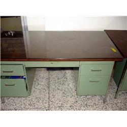Metal 5-Drawer Formica Top Desk