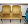 Image 1 : Wood Chair with Gold Cushion Seat and Back