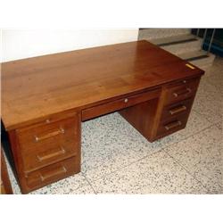 Wood Desk with 7 Drawers