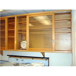 Wood Shelving with Glass Doors