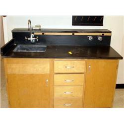 Counter with sink and faucet