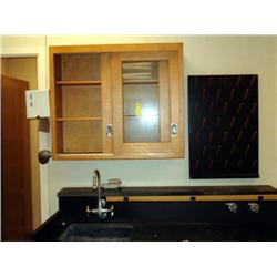 Wood Cabinet with Glass Doors