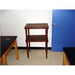 Rolling 2 Shelf Wood Stand