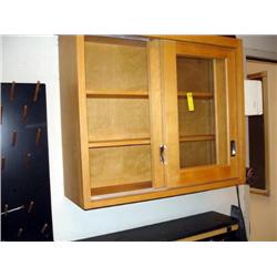Wood Cabinet with Glass Doors