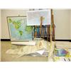 Image 1 : Map Rack and Assortment of Maps