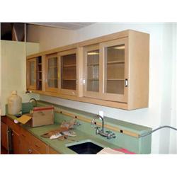 Wood Cabinet with Glass Doors