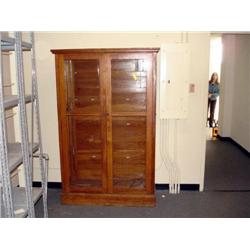 Wood Cabinet with Glass Doors and Glass Sides