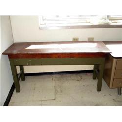 Metal with Wood Top Table