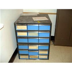 Metal Storage Bin with 18 Drawers