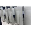 Image 2 : 5 BAY COMMERCIAL BATHROOM DOORS/DIVIDERS AND 2 METAL ROOM DIVIDERS