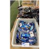 Image 2 : 6 BINS OF RIPCORD RESISTANCE BANDS AND LEGCORDS AND ONE BIN OF STRETCH BUDDY STRAPS