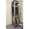 Image 2 : SERVER RACK WITH; ABK PA2006PIV MIX AMPLIFIER, INTERM PP-9214 PRE AMPLIFIER, RCA VHS PLAYER, INTERM
