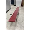 Image 2 : 8 BAY COMMERCIAL BATHROOM DOORS/DIVIDERS AND 2 WOOD AND METAL BENCHES