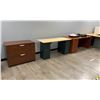 Image 2 : LARGE LOT OF OFFICE FURNITURE; 3 DESKS, 1 WOOD FILING CABINET & 4 METAL FILING CABINETS