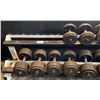 Image 2 : WEIGHT RACK WITH ASSORTED DUMBBELLS RANGING FROM 10-110LBS