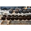 Image 2 : WEIGHT RACK WITH ASSORTED DUMBBELLS RANGING FROM 20-141LBS
