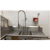 Image 2 : STAINLESS STEEL PREP STATION WITH SINK (ALREADY DISCONNECTED) APPROX 85 X 94" AND AMANA COMMERCIAL