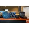 Image 2 : CONTENTS ON TOP OF BAR; DUMBBELLS, GYMNAST RINGS, EXERCISE BALL AND MORE AS WELL AS ASSORTED STEPS,